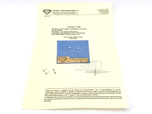 Pendientes Oro 18k Con Diamante - Imagen 5