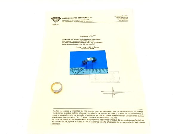 Anillo Oro 18k Con Diamante - Imagen 2
