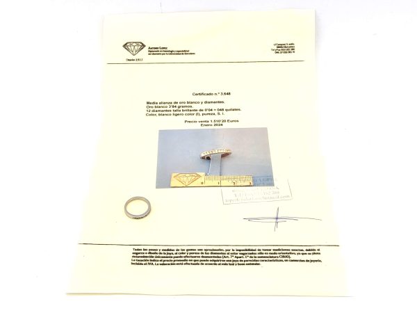 Alianza Oro 18k Con Diamante - Imagen 2