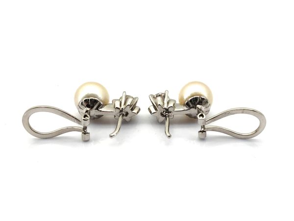 Pendientes Oro 18k Con Diamante,Perla - Imagen 4
