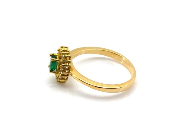 Sortija Oro 18k Con Diamante,Esmeralda