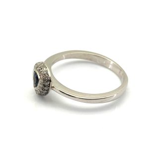 Sortija Oro 18k Con Diamante,Zafiro