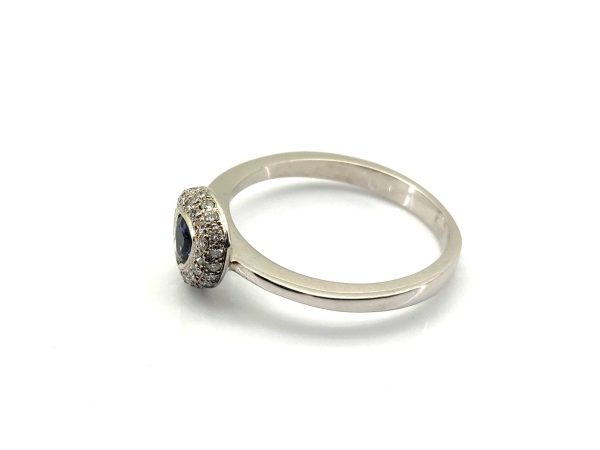 Sortija Oro 18k Con Diamante,Zafiro