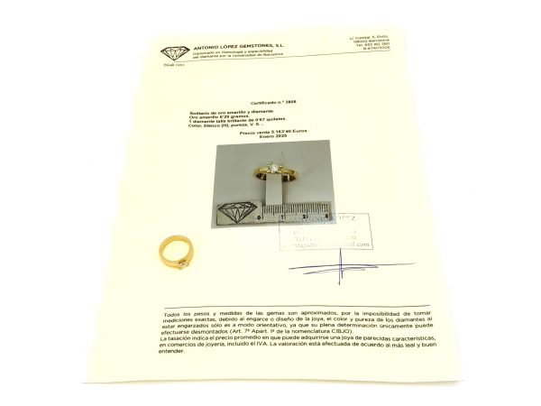 Sortija Oro 18k Con Diamante - Imagen 2