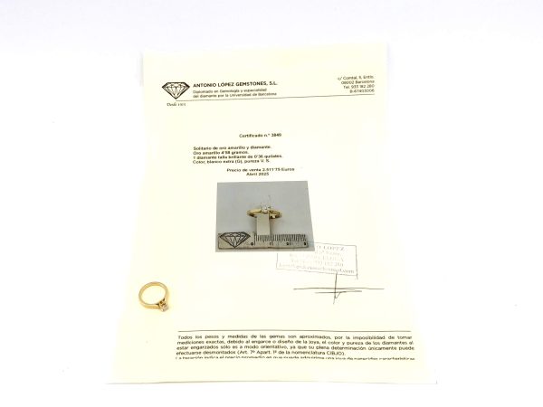 Sortija Oro 18k Con Diamante - Imagen 2