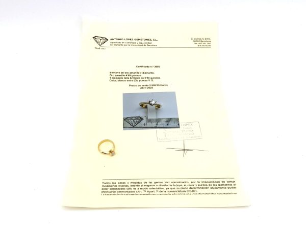 Sortija Oro 18k Con Diamante - Imagen 2