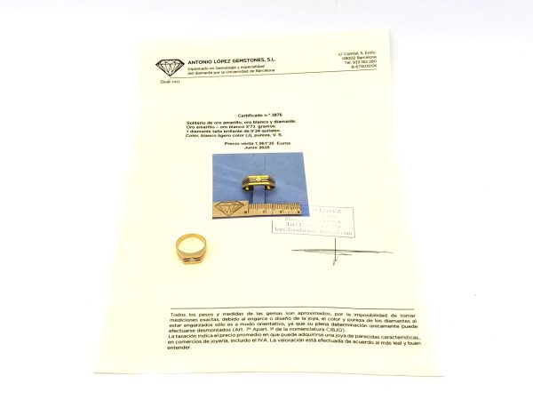 Anillo Oro 18k Con Diamante - Imagen 2